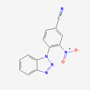 molecular formula C13H7N5O2 B5504365 4-(1H-1,2,3-benzotriazol-1-yl)-3-nitrobenzonitrile 