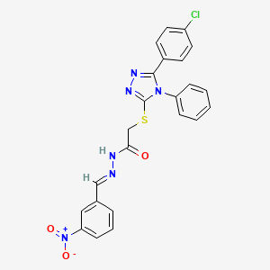 2-{[5-(4-chlorophenyl)-4-phenyl-4H-1,2,4-triazol-3-yl]thio}-N'-(3-nitrobenzylidene)acetohydrazide