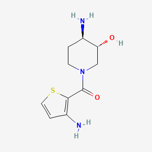 molecular formula C10H15N3O2S B5504389 rel-(3R,4R)-4-amino-1-[(3-amino-2-thienyl)carbonyl]-3-piperidinol hydrochloride 