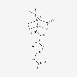 N-[4-(acetylamino)phenyl]-4,7,7-trimethyl-3-oxo-2-oxabicyclo[2.2.1]heptane-1-carboxamide