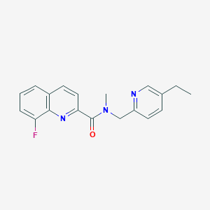 molecular formula C19H18FN3O B5504454 N-[(5-ethyl-2-pyridinyl)methyl]-8-fluoro-N-methyl-2-quinolinecarboxamide 