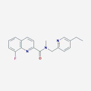 molecular formula C19H18FN3O B5504454 N-[(5-乙基-2-吡啶基)甲基]-8-氟-N-甲基-2-喹啉甲酰胺 