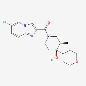 molecular formula C19H24ClN3O3 B5504479 (3R*,4R*)-1-[(6-chloroimidazo[1,2-a]pyridin-2-yl)carbonyl]-3-methyl-4-(tetrahydro-2H-pyran-4-yl)piperidin-4-ol 