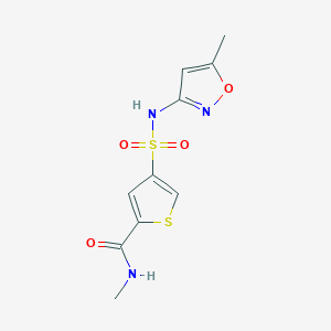 molecular formula C10H11N3O4S2 B5504485 N-甲基-4-（[（5-甲基-3-异恶唑基）氨基]磺酰基）-2-噻吩甲酰胺 