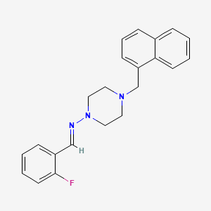 molecular formula C22H22FN3 B5504492 N-(2-fluorobenzylidene)-4-(1-naphthylmethyl)-1-piperazinamine 