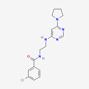 3-chloro-N-(2-{[6-(1-pyrrolidinyl)-4-pyrimidinyl]amino}ethyl)benzamide