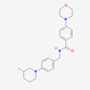 molecular formula C24H31N3O2 B5504516 N-[4-(3-甲基-1-哌啶基)苄基]-4-(4-吗啉基)苯甲酰胺 