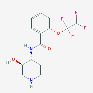 molecular formula C14H16F4N2O3 B5504567 N-[rel-(3R,4R)-3-hydroxy-4-piperidinyl]-2-(1,1,2,2-tetrafluoroethoxy)benzamide hydrochloride 
