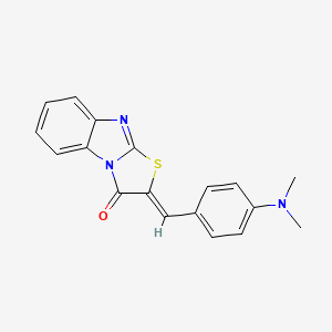 molecular formula C18H15N3OS B5504641 2-[4-(二甲氨基)亚苄基][1,3]噻唑并[3,2-a]苯并咪唑-3(2H)-酮 