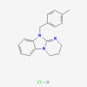 molecular formula C18H20ClN3 B5504655 10-(4-methylbenzyl)-2,3,4,10-tetrahydropyrimido[1,2-a]benzimidazole hydrochloride 