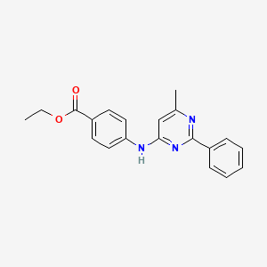 molecular formula C20H19N3O2 B5504659 4-[(6-甲基-2-苯基-4-嘧啶基)氨基]苯甲酸乙酯 CAS No. 65789-90-4