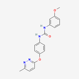 molecular formula C19H18N4O3 B5504672 N-(3-methoxyphenyl)-N'-{4-[(6-methyl-3-pyridazinyl)oxy]phenyl}urea 