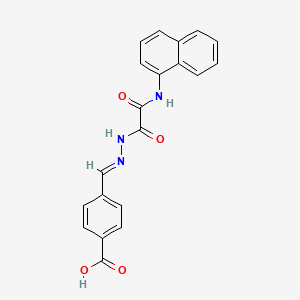 molecular formula C20H15N3O4 B5504674 4-{2-[(1-naphthylamino)(oxo)acetyl]carbonohydrazonoyl}benzoic acid 