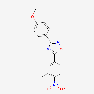 molecular formula C16H13N3O4 B5504692 3-(4-methoxyphenyl)-5-(3-methyl-4-nitrophenyl)-1,2,4-oxadiazole 