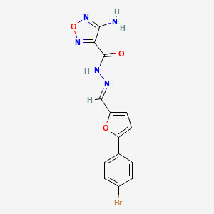 molecular formula C14H10BrN5O3 B5504699 4-氨基-N'-{[5-(4-溴苯基)-2-呋喃基]亚甲基}-1,2,5-恶二唑-3-碳酰肼 