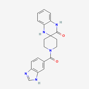 molecular formula C20H19N5O2 B5504711 1-(1H-苯并咪唑-5-基羰基)-1',4'-二氢-3'H-螺[哌啶-4,2'-喹喔啉]-3'-酮 