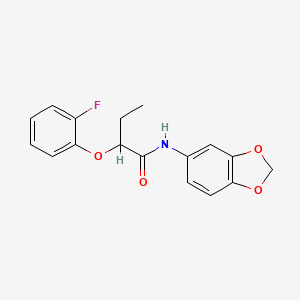 molecular formula C17H16FNO4 B5504719 N-1,3-苯并二氧杂环-5-基-2-(2-氟苯氧基)丁酰胺 