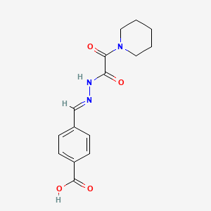 4-{2-[oxo(1-piperidinyl)acetyl]carbonohydrazonoyl}benzoic acid