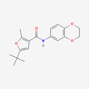 molecular formula C18H21NO4 B5504748 5-tert-butyl-N-(2,3-dihydro-1,4-benzodioxin-6-yl)-2-methyl-3-furamide 