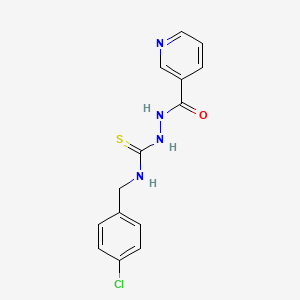 molecular formula C14H13ClN4OS B5504753 N-(4-chlorobenzyl)-2-(3-pyridinylcarbonyl)hydrazinecarbothioamide 