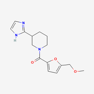 molecular formula C15H19N3O3 B5504768 3-(1H-咪唑-2-基)-1-[5-(甲氧基甲基)-2-呋喃甲酰基]哌啶 