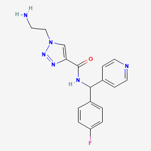 molecular formula C17H17FN6O B5504782 1-(2-aminoethyl)-N-[(4-fluorophenyl)(pyridin-4-yl)methyl]-1H-1,2,3-triazole-4-carboxamide 