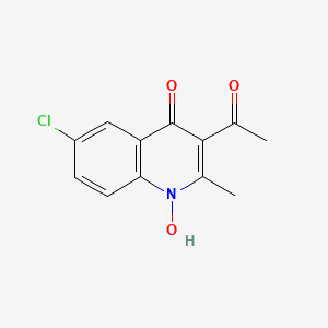 molecular formula C12H10ClNO3 B5504798 3-acetyl-6-chloro-1-hydroxy-2-methyl-4(1H)-quinolinone 
