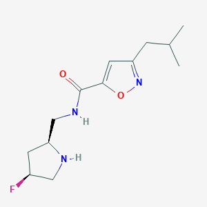 molecular formula C13H20FN3O2 B5504807 N-{[(2S,4S)-4-氟-2-吡咯烷基]甲基}-3-异丁基-5-异恶唑甲酰胺 