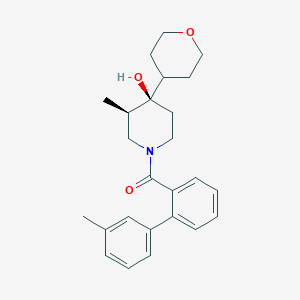 molecular formula C25H31NO3 B5504823 (3R*,4R*)-3-甲基-1-[(3'-甲基联苯-2-基)羰基]-4-(四氢-2H-吡喃-4-基)哌啶-4-醇 