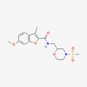 molecular formula C17H22N2O6S B5504829 6-甲氧基-3-甲基-N-{[4-(甲基磺酰基)-2-吗啉基]甲基}-1-苯并呋喃-2-甲酰胺 