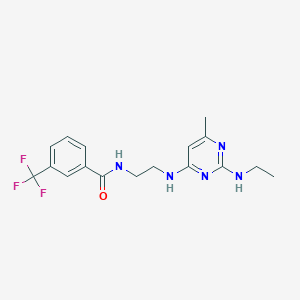 molecular formula C17H20F3N5O B5504877 N-(2-{[2-(乙氨基)-6-甲基-4-嘧啶基]氨基}乙基)-3-(三氟甲基)苯甲酰胺 