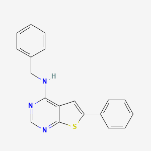 molecular formula C19H15N3S B5504892 N-苄基-6-苯基噻吩并[2,3-d]嘧啶-4-胺 