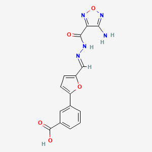 molecular formula C15H11N5O5 B5504914 3-(5-{2-[(4-amino-1,2,5-oxadiazol-3-yl)carbonyl]carbonohydrazonoyl}-2-furyl)benzoic acid 