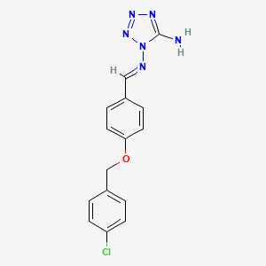 molecular formula C15H13ClN6O B5504935 N~1~-{4-[(4-chlorobenzyl)oxy]benzylidene}-1H-tetrazole-1,5-diamine 