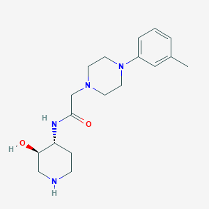 molecular formula C18H28N4O2 B5504942 N-[rel-(3R,4R)-3-hydroxy-4-piperidinyl]-2-[4-(3-methylphenyl)-1-piperazinyl]acetamide dihydrochloride 