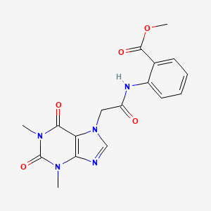 molecular formula C17H17N5O5 B5504954 methyl 2-{[(1,3-dimethyl-2,6-dioxo-1,2,3,6-tetrahydro-7H-purin-7-yl)acetyl]amino}benzoate 