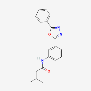 molecular formula C19H19N3O2 B5504966 3-methyl-N-[3-(5-phenyl-1,3,4-oxadiazol-2-yl)phenyl]butanamide 