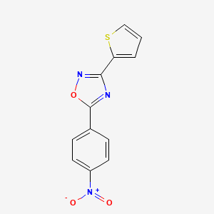 molecular formula C12H7N3O3S B5504991 5-(4-nitrophenyl)-3-(2-thienyl)-1,2,4-oxadiazole 