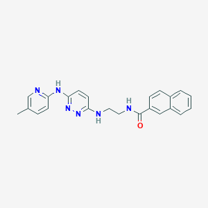 molecular formula C23H22N6O B5505002 N-[2-({6-[(5-methyl-2-pyridinyl)amino]-3-pyridazinyl}amino)ethyl]-2-naphthamide 