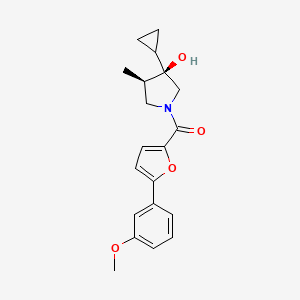 molecular formula C20H23NO4 B5505014 (3R*,4R*)-3-cyclopropyl-1-[5-(3-methoxyphenyl)-2-furoyl]-4-methylpyrrolidin-3-ol 