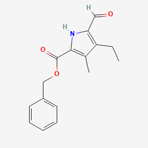 molecular formula C16H17NO3 B5505037 4-乙基-5-甲酰基-3-甲基-1H-吡咯-2-甲酸苄酯 CAS No. 965-20-8