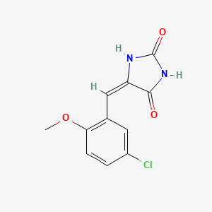 molecular formula C11H9ClN2O3 B5505045 5-(5-氯-2-甲氧基亚苄叉)-2,4-咪唑烷二酮 