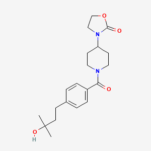 molecular formula C20H28N2O4 B5505052 3-{1-[4-(3-hydroxy-3-methylbutyl)benzoyl]-4-piperidinyl}-1,3-oxazolidin-2-one 