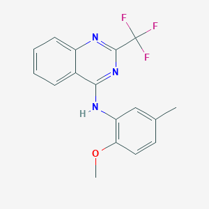 molecular formula C17H14F3N3O B5505082 N-(2-甲氧基-5-甲基苯基)-2-(三氟甲基)-4-喹唑啉胺 