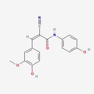 molecular formula C17H14N2O4 B5505125 2-cyano-3-(4-hydroxy-3-methoxyphenyl)-N-(4-hydroxyphenyl)acrylamide 