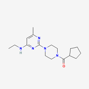molecular formula C17H27N5O B5505127 2-[4-(cyclopentylcarbonyl)-1-piperazinyl]-N-ethyl-6-methyl-4-pyrimidinamine 