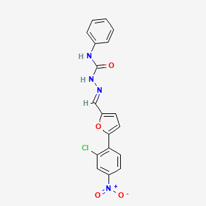 molecular formula C18H13ClN4O4 B5505144 5-(2-氯-4-硝基苯基)-2-糠醛 N-苯基缩氨脲 