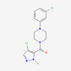 molecular formula C15H16Cl2N4O B5505149 1-[(4-chloro-1-methyl-1H-pyrazol-5-yl)carbonyl]-4-(3-chlorophenyl)piperazine 