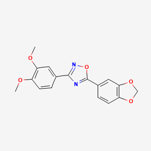 molecular formula C17H14N2O5 B5505184 5-(1,3-benzodioxol-5-yl)-3-(3,4-dimethoxyphenyl)-1,2,4-oxadiazole 