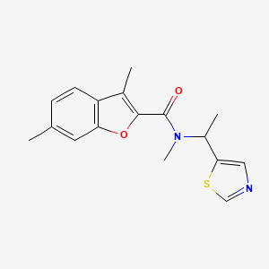 molecular formula C17H18N2O2S B5505221 N,3,6-三甲基-N-[1-(1,3-噻唑-5-基)乙基]-1-苯并呋喃-2-甲酰胺 